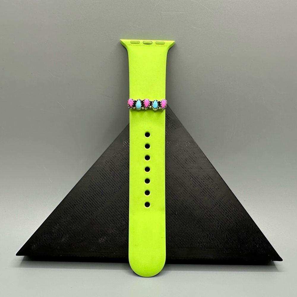 ⌚Cotton Candy Turquoise Sterling Silver 925 Watch Band Charm Handmade iWatch